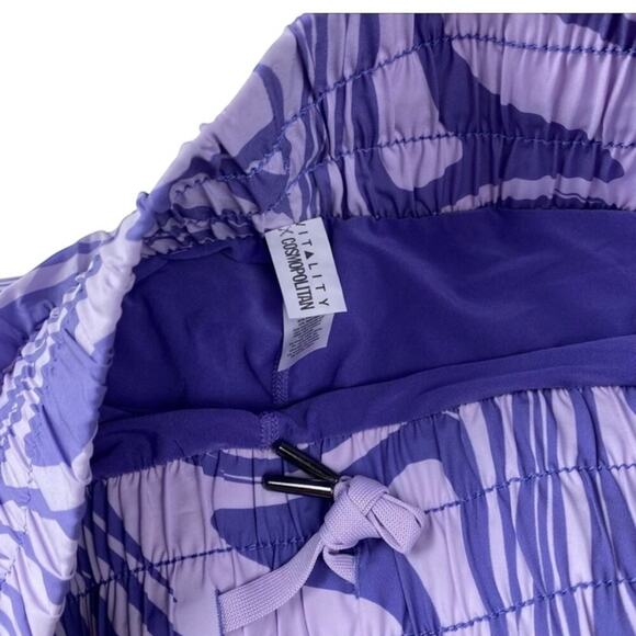 Vitality x Cosmopolitan Women’s Running Shorts – Purple Marble Swirl Print, L - Picture 5 of 7